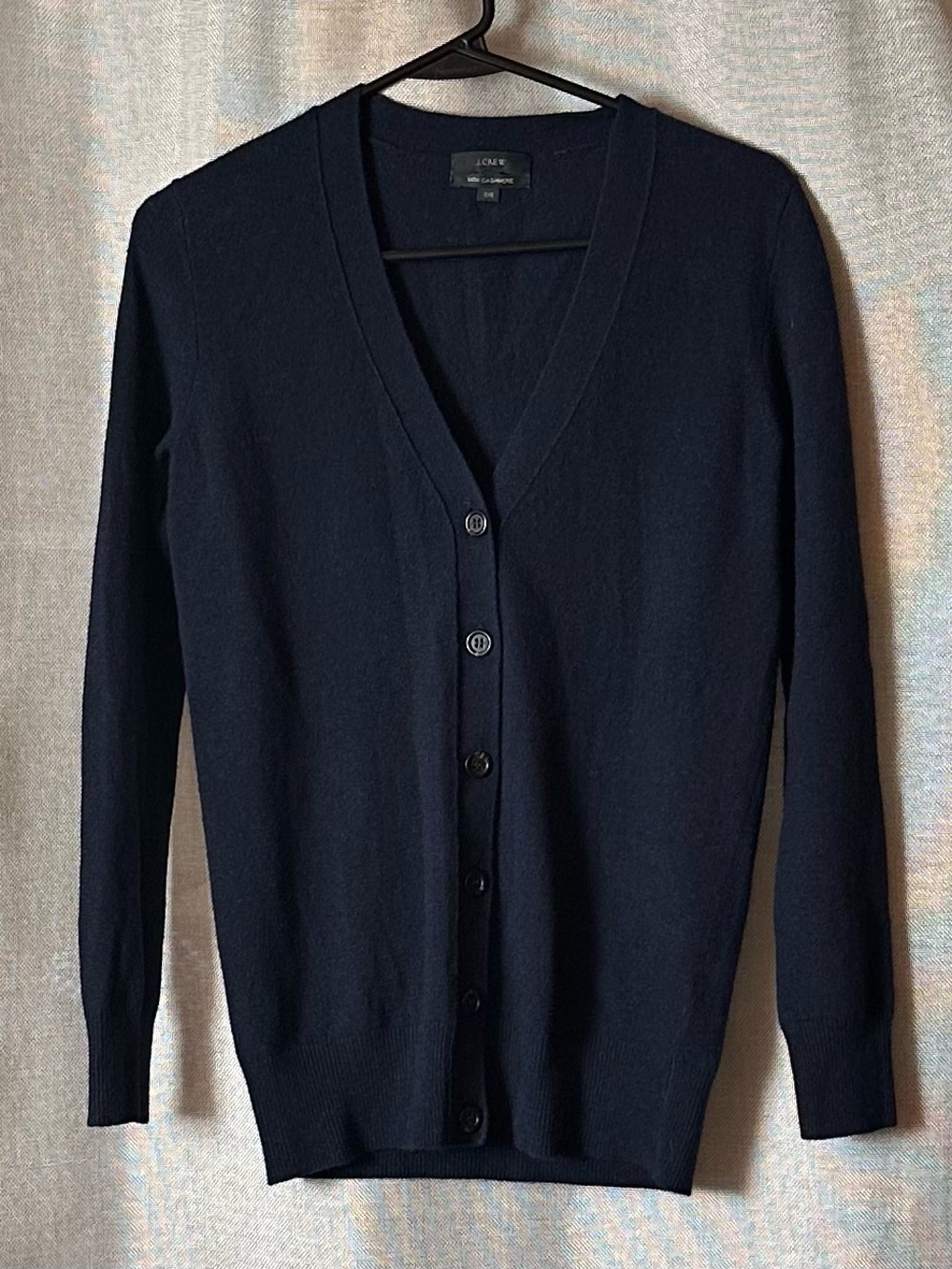 J. Crew•navy blue button-down cardigan•XXS•wool/nylon/cashmere•v-neck•neutral